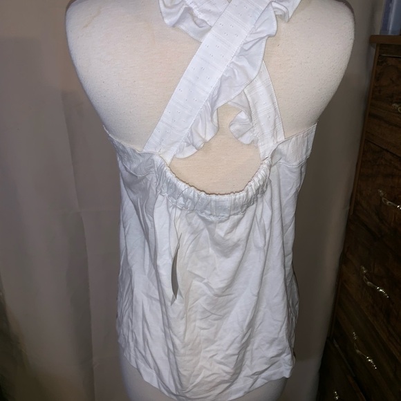 J.Crew White Tank with Knot and ruffle straps - Picture 3 of 7